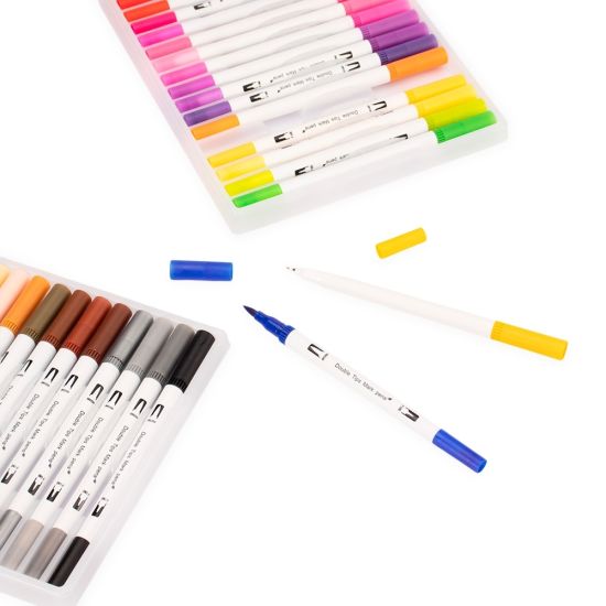 Kit Canetinhas Ponta Dupla 36 Cores