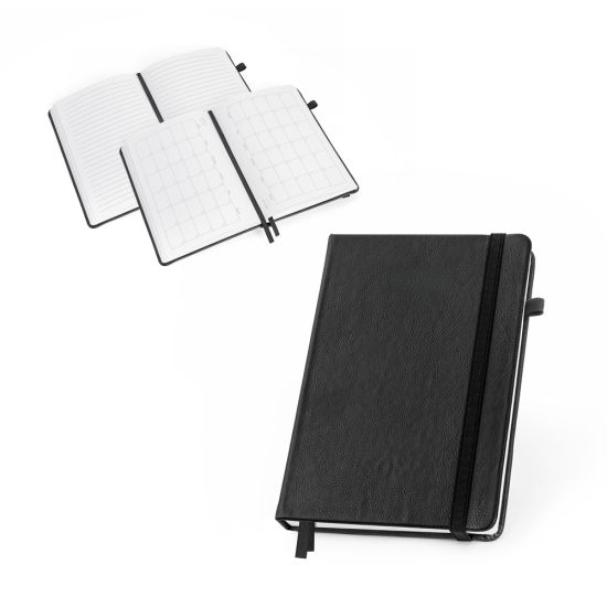 Caderno em PU à base de água com agenda integrada e página pautadas