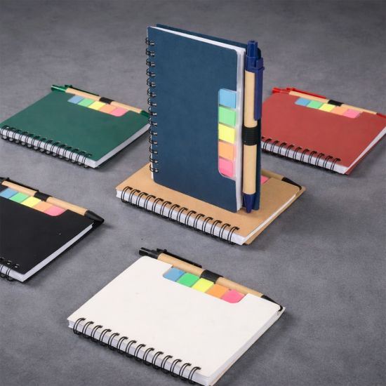 Bloco de Anotações com Autoadesivos e Caneta