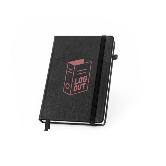 Caderno em PU à base de água com agenda integrada e página pautadas