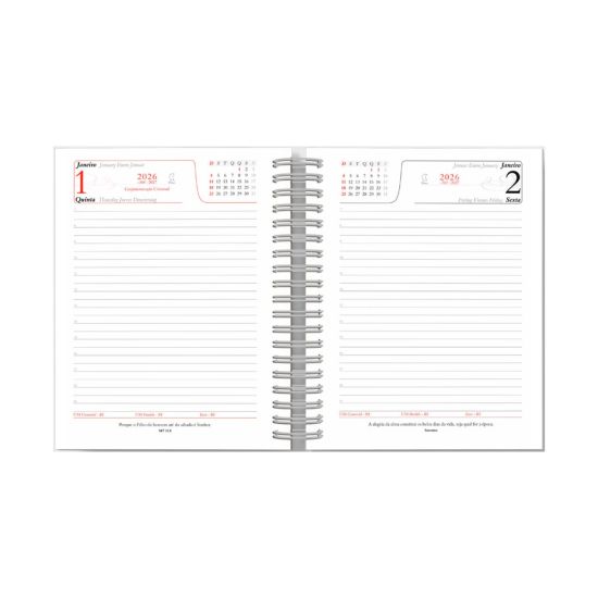 Agenda Wire-o Metalizada Lisa Prata