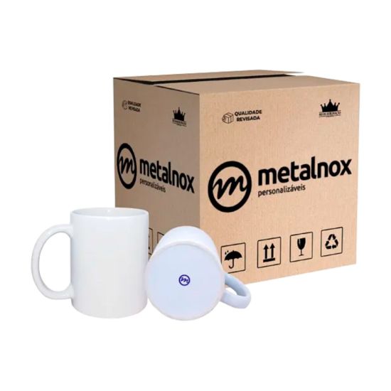 Caneca de Cerâmica Branca 325ml METALNOX