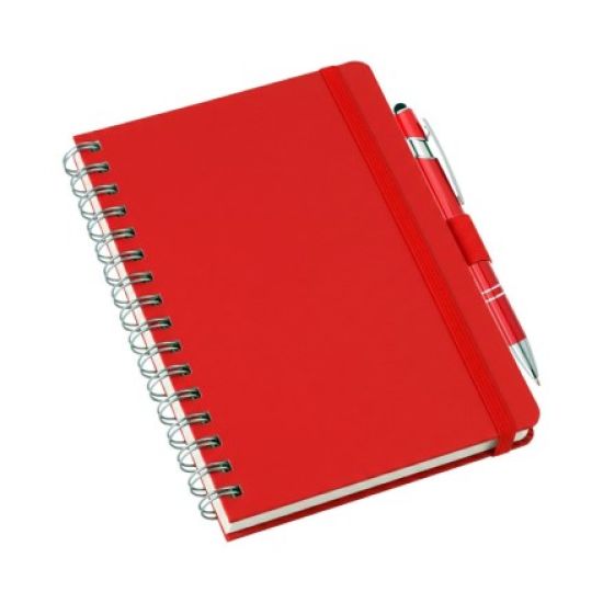 Caderneta Tipo Moleskine Grande em Wire-o Com Suporte de Caneta e Pauta