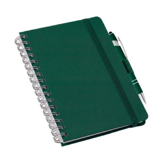 Caderneta Tipo Moleskine Grande em Wire-o Com Suporte de Caneta e Pauta