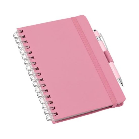 Caderneta Tipo Moleskine Grande em Wire-o Com Suporte de Caneta e Pauta