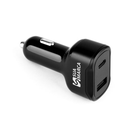 Adaptador de Isqueiro com Porta USB-A 18W e USB-C 20W Dirac