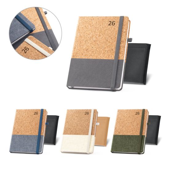 Agenda 2026 Quental A5 em Cortiça e Linho