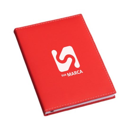 Agenda 2026 Lisa Fosca Vermelha com Costura Branca