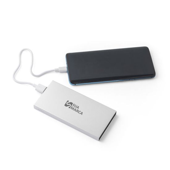 DOROTHY 10. Bateria portátil em alumínio 100% reciclado e bateria em lítio com capacidade de 10.000 mAh