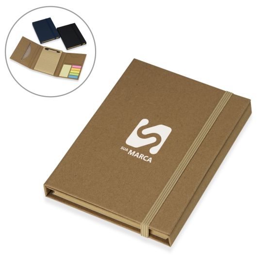 Bloco de Anotações com Caneta e Autoadesivos