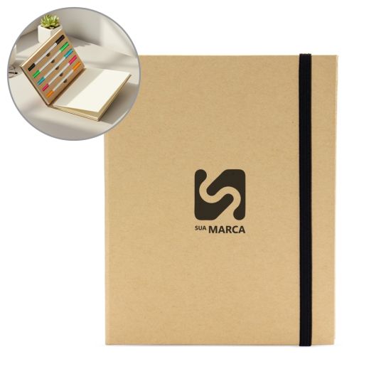 Bloco de Anotações com 5 Canetas