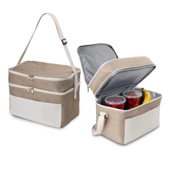 Bolsa Térmica em algodão e Juta sintética (24x30x20cm)