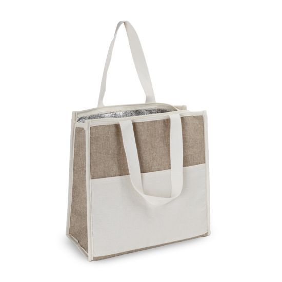 Bolsa Térmica em algodão e Juta Sintética (34x34x16cm)