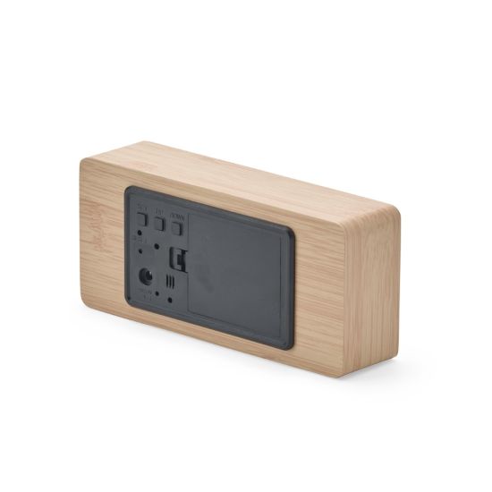 Relógio Despertador de Madeira Com Painel LED