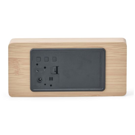 Relógio Despertador de Madeira Com Painel LED