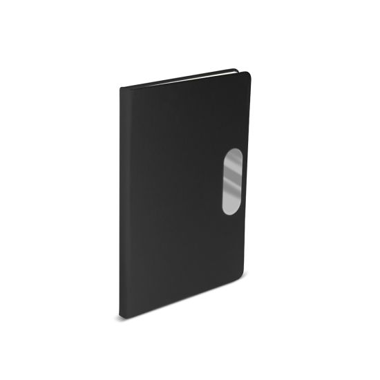 Caderno em PU com placa em metal