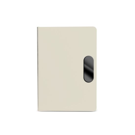 Caderno em PU com placa em metal