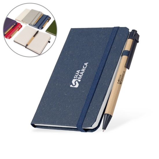 Caderneta Palha de Trigo com Caneta