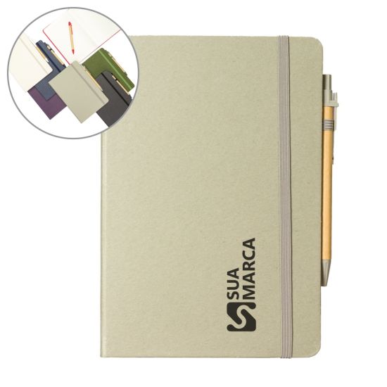 Caderneta Fibra de Arroz com Caneta