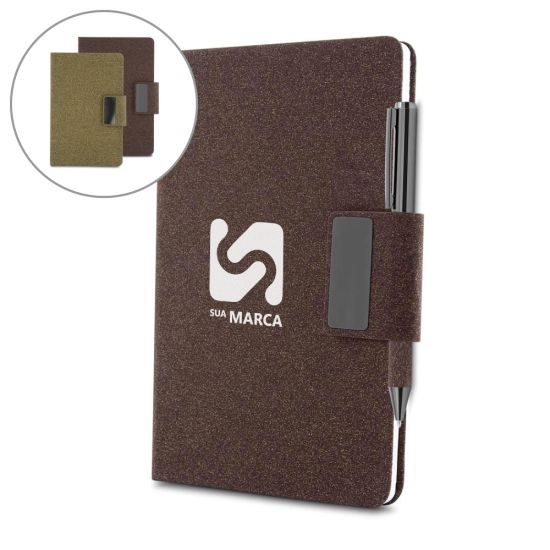 Caderno em PU e Fibra de Café ou Chá