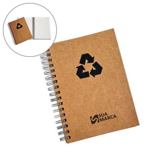 CADERNO KRAFT ECOLÓGICO COM FUNDO PRETO