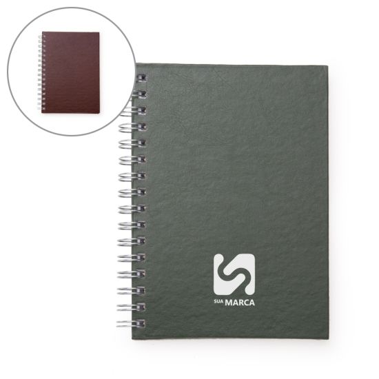 Caderno Pequeno de Couro Sintético