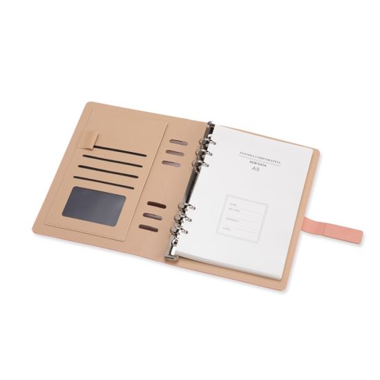 Caderno Fichário Couro Sintético