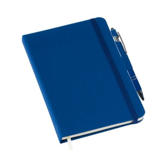 Caderneta tipo MOLESKINE Azul com Suporte para Caneta