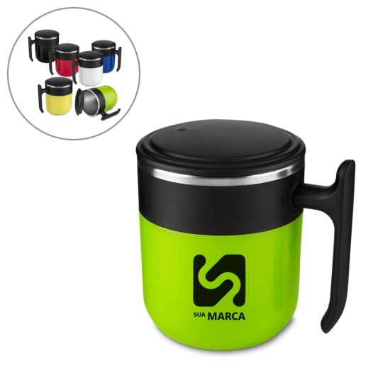 Caneca Plástica com Inox 350 ml