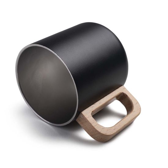 Caneca Térmica com Alça em Madeira