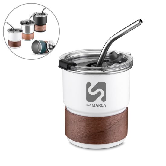 Copo em Inox com Canudo