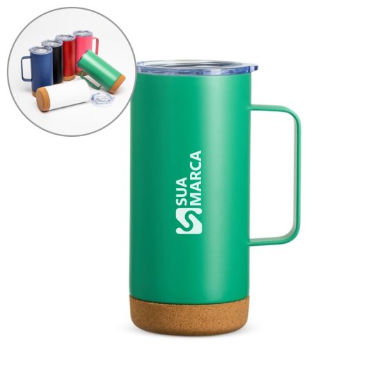 Caneca Térmica com Cortiça de 500ml