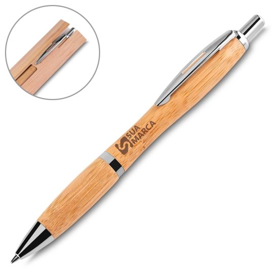 Caneta Ecológica de Bambu com Estojo