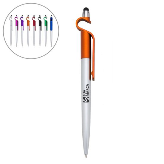 Caneta Plástica Touch com Suporte