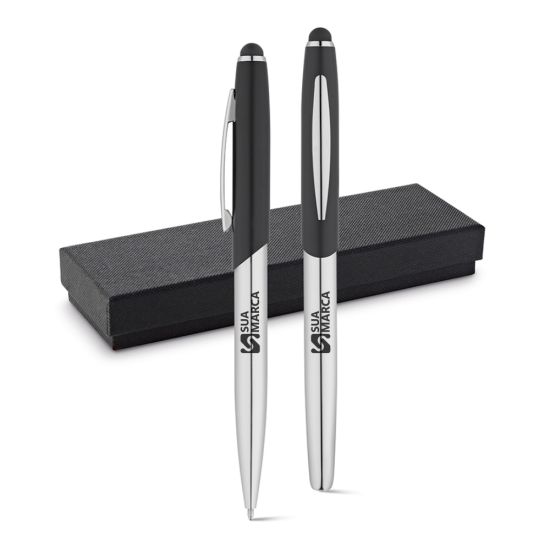 Kit Caneta de Metal Esferográfica e Roller Doublette