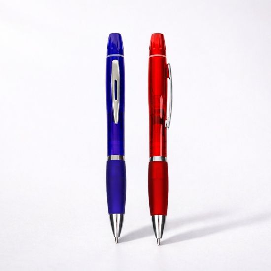 Caneta Plástica com Marca-Texto