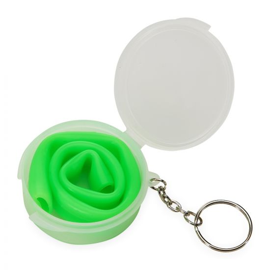 Canudo Reutilizável de Silicone Chaveiro