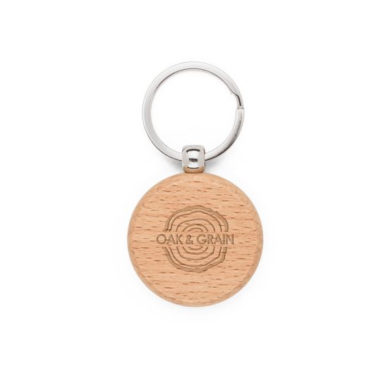 Chaveiro Redondo em Madeira de Faia Stewie Round