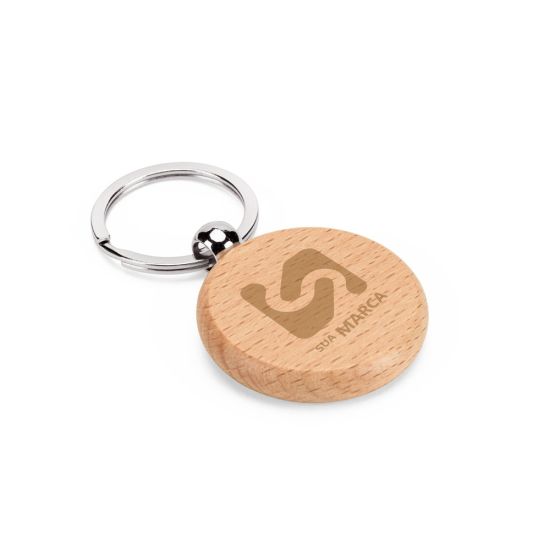 Chaveiro Redondo em Madeira de Faia Stewie Round