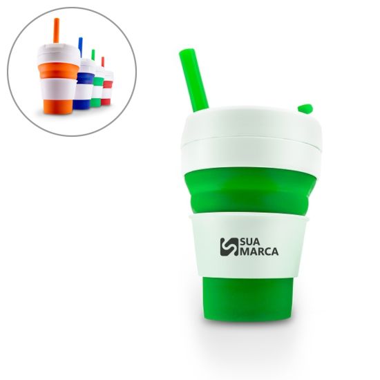 Copo Retrátil 355ml com Canudo