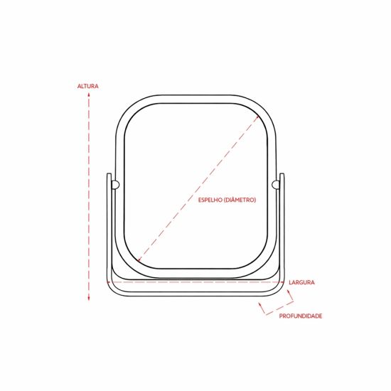 Espelho de Mesa Plástico