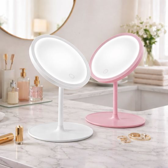 Espelho de Mesa Plástico com LED