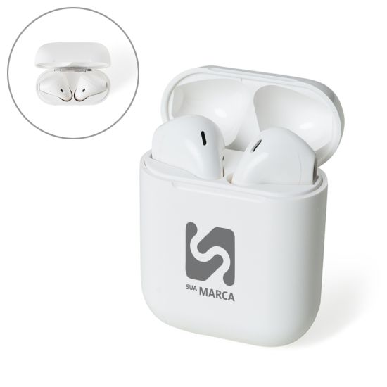 Fone de Ouvido Bluetooth Touch com Case Carregador Brilhante