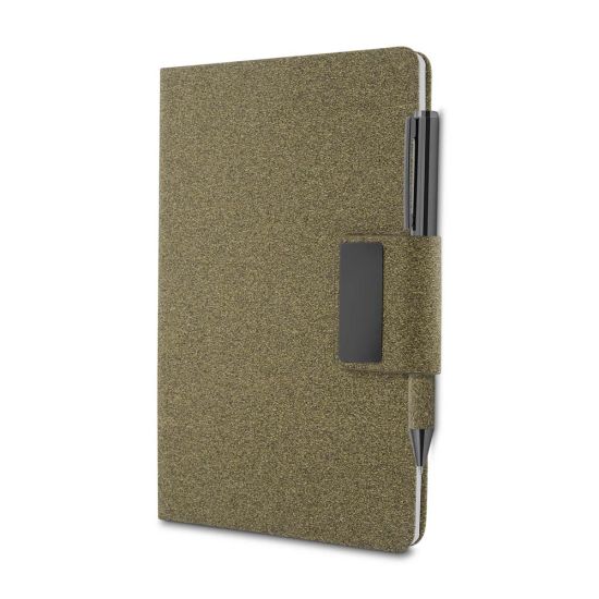 Kit Escritório em PU e Fibra de Café ou Chá e Caneta Metálica