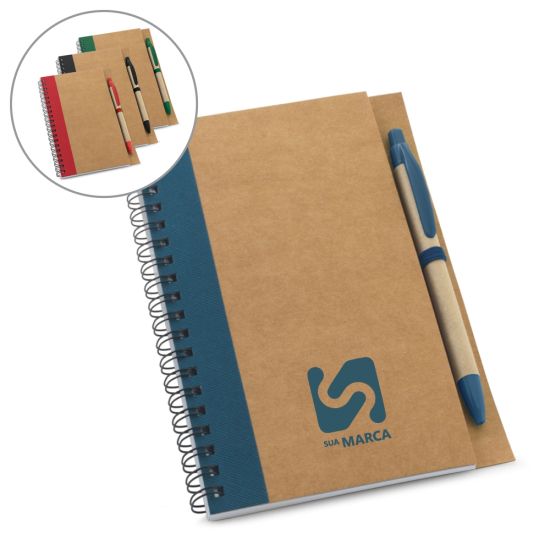 Kit Caderno Capa Dura e Caneta Esferográfica Asimov