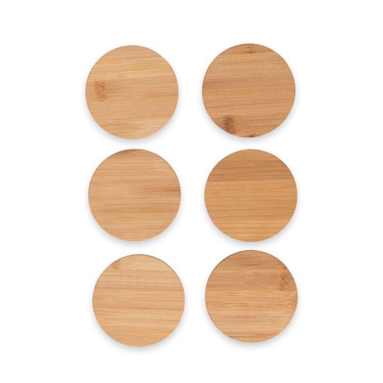 Kit Porta-Copos Bambu 6 Peças