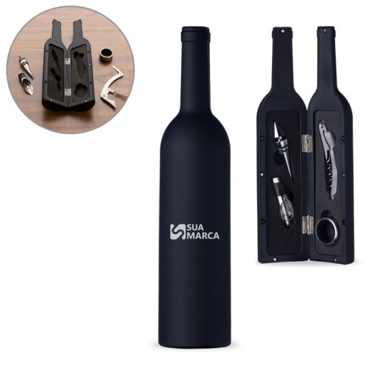 Kit Vinho Garrafa 4 Peças