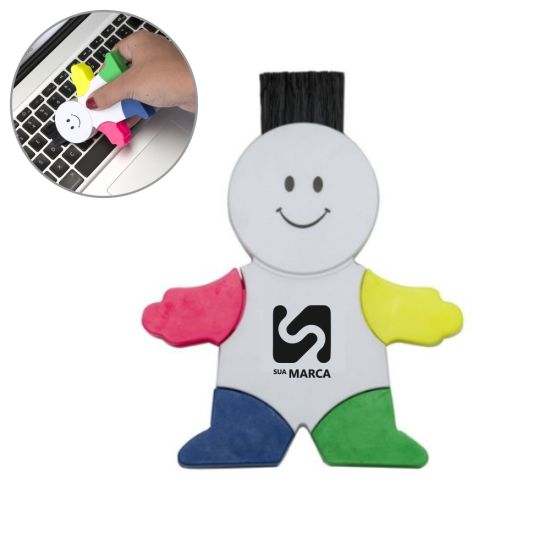 Marca Texto Boneco com Limpador de Tela e Teclado