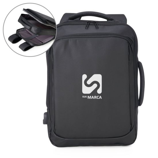 Mochila Couro Sintético USB 17 Litros