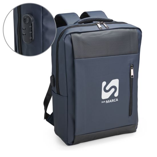 Mochila PU Impermeável Antifurto 22L